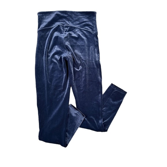 Spanx Womens Medium Blue Velvet Pull On Leggings Skinny High Rise Going Out - Picture 2 of 7